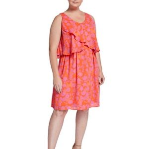 New Bobeau Lane Floral Double V Sleeveless Dress